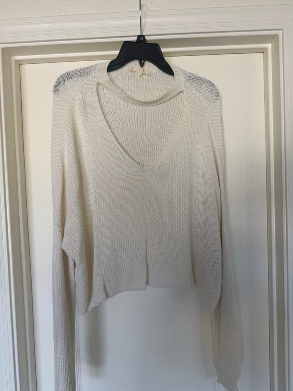 Olivaceous Cream Lightweight V-Neck Pullover Sweater
